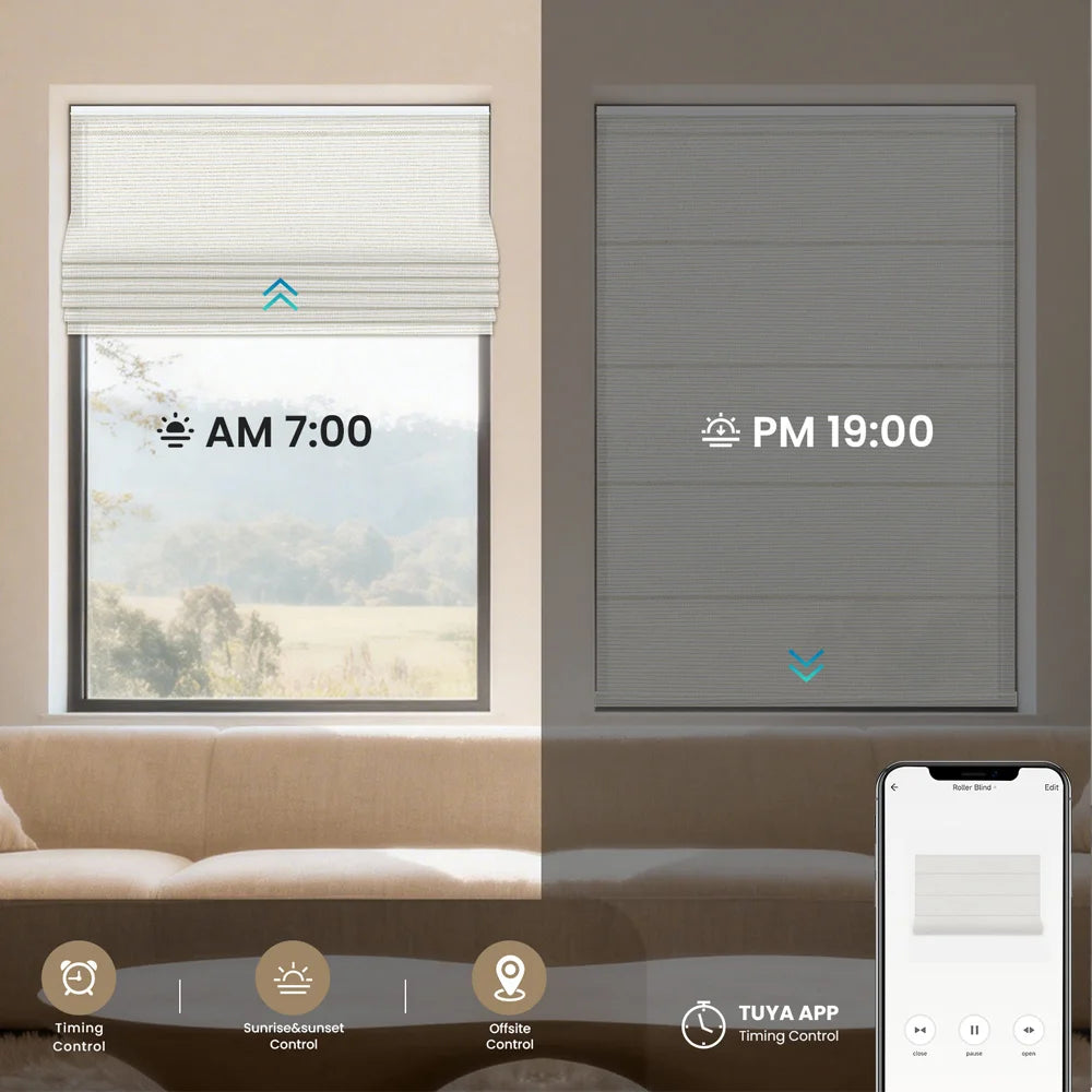 Stores vénitiens électroniques intelligents sans perçage